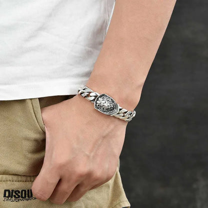 925 Sterling Silver Vintage Cuban Link Bracelet | Classic & Lion