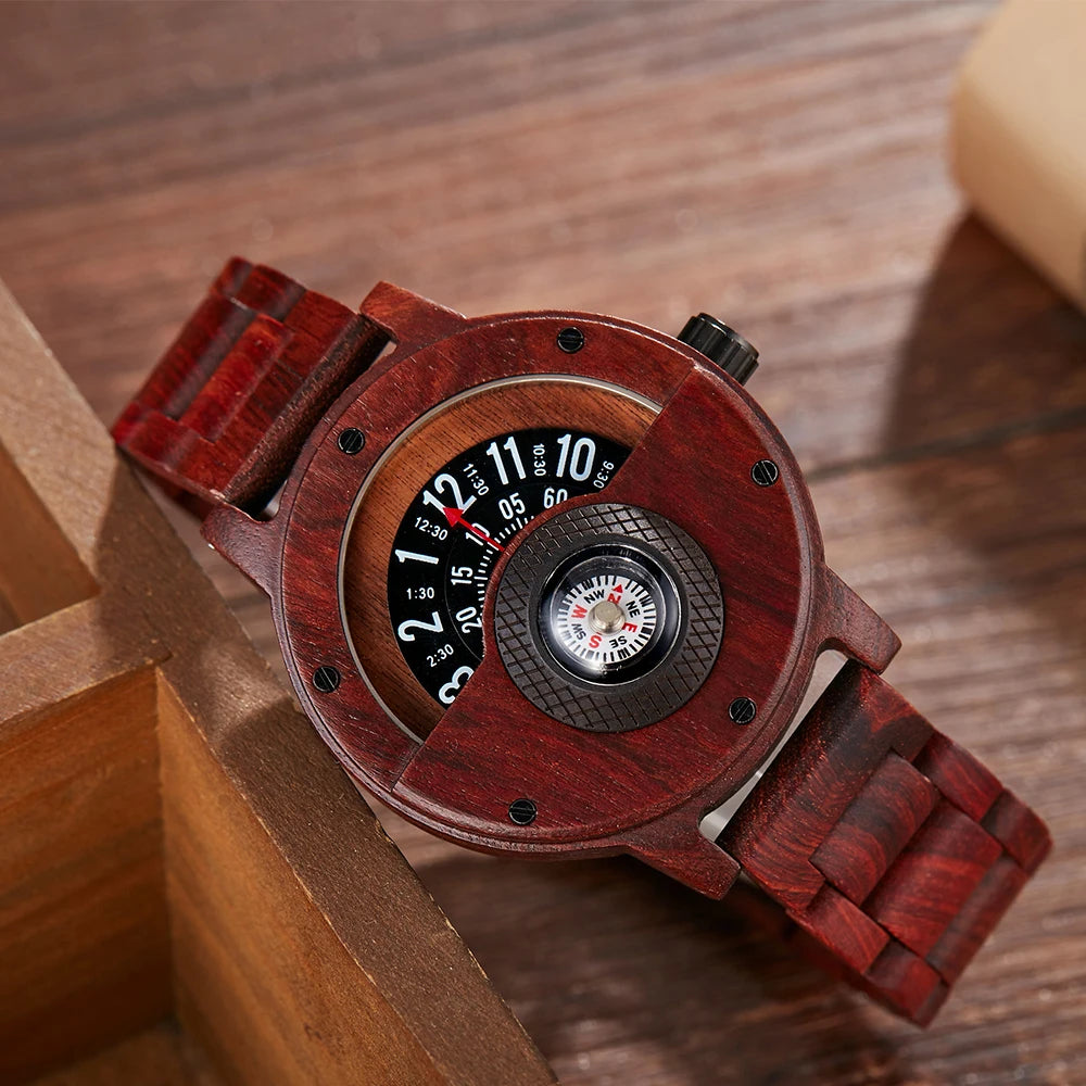 The Compass Heritage™ | Handcrafted Walnut Wood Watch