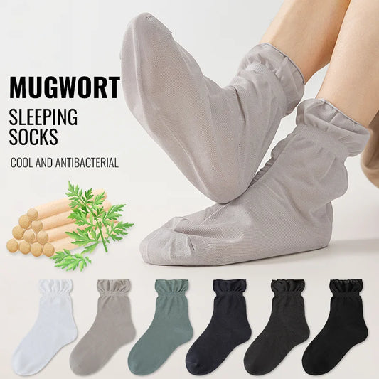Mugwort Cooling Sleep Socks - 5 Pairs | Natural Herbal Comfort for Deep Relaxation & Better Sleep