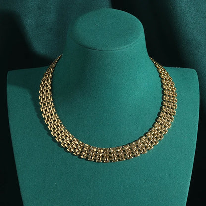 GoldenCollar™ - Vintage Box Chain Choker Necklace | Timeless Elegance & Antique Gold Craftsmanship