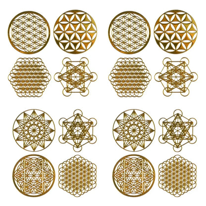 CopperShield™ EMF Protection Stickers - 16-Pack Sacred Geometry Copper Decals for 5G & WiFi Radiation Defense