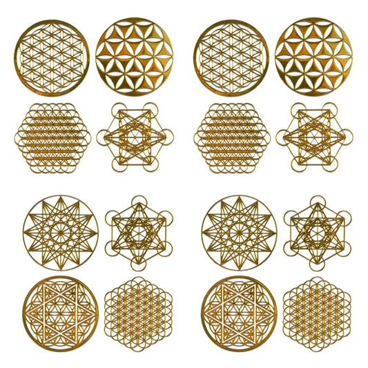 CopperShield™ EMF Protection Stickers - 16-Pack Sacred Geometry Copper Decals for 5G & WiFi Radiation Defense