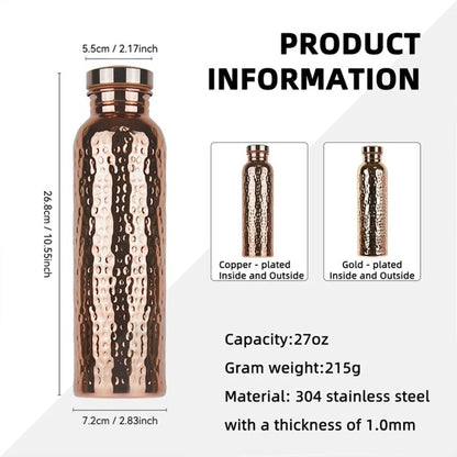 CopperFlow™ - Ayurvedic Copper-Lined Thermal Bottle | 800ml Insulated Water Bottle with Inner Copper Coating