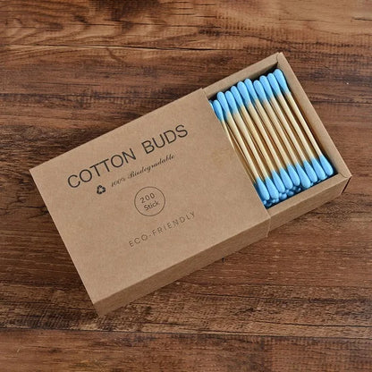 Eco Bamboo Cotton Buds - 200 Pack Double Head Sustainable Plastic-Free