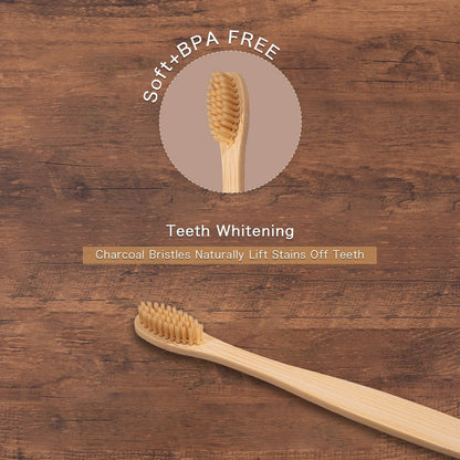 EcoSmile - 10pcs Natural Bamboo Toothbrush Set Colorful