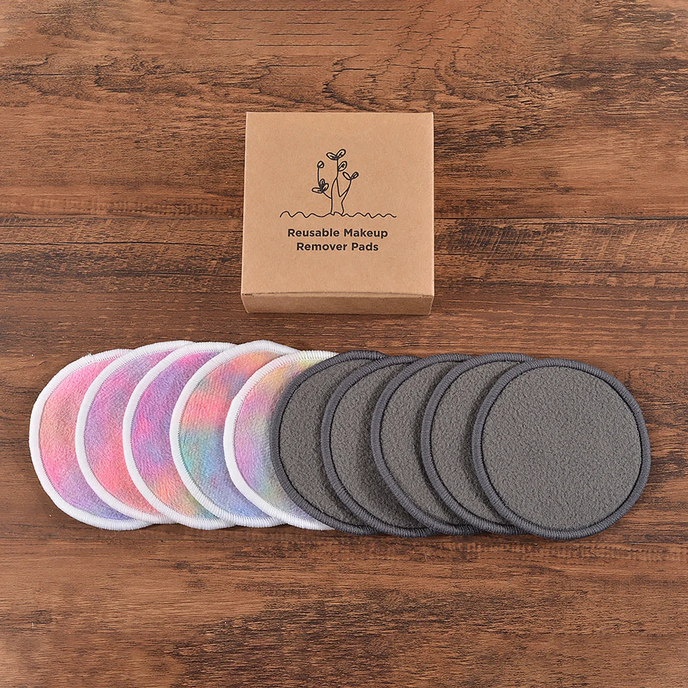 Eco Bamboo Makeup Remover Pads - 10 Pack Reusable Sustainable Cotton Rounds