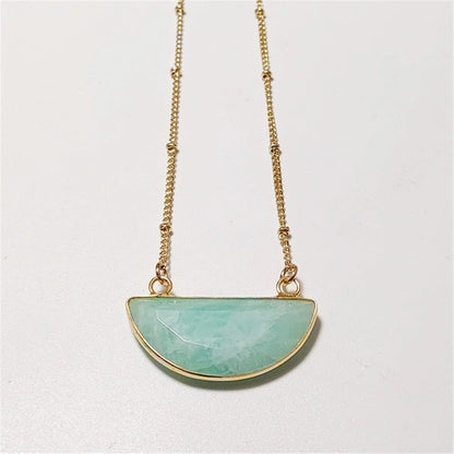 CrystalHeart™ - Natural Crystal Heart Necklace | 5 Healing Stones with Copper Satellite Chain