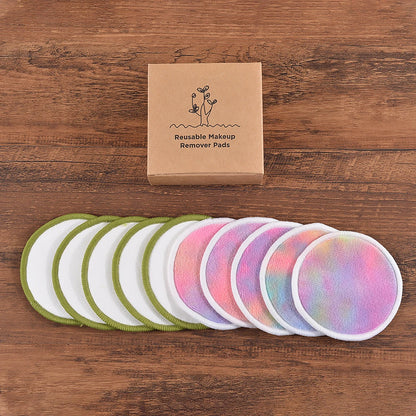 Eco Bamboo Makeup Remover Pads - 10 Pack Reusable Sustainable Cotton Rounds