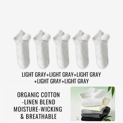 Premium Hemp Cotton Socks - Antibacterial Moisture-Wicking Athletic Socks - 5 pairs