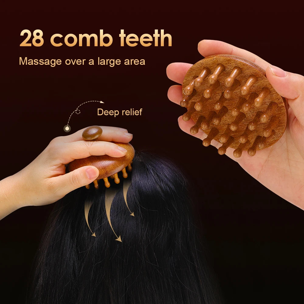AuraComb™ Classic - Natural Sandalwood Therapeutic Comb | Traditional Massage & Wellness