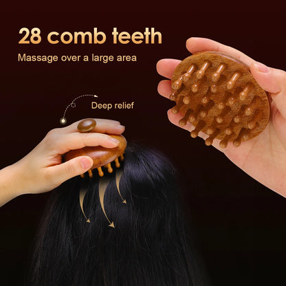 AuraComb™ Classic - Natural Sandalwood Therapeutic Comb | Traditional Massage & Wellness