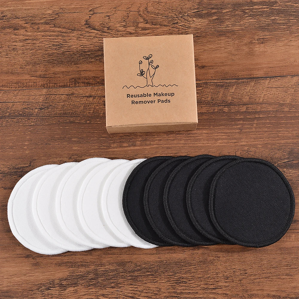 Eco Bamboo Makeup Remover Pads - 10 Pack Reusable Sustainable Cotton Rounds
