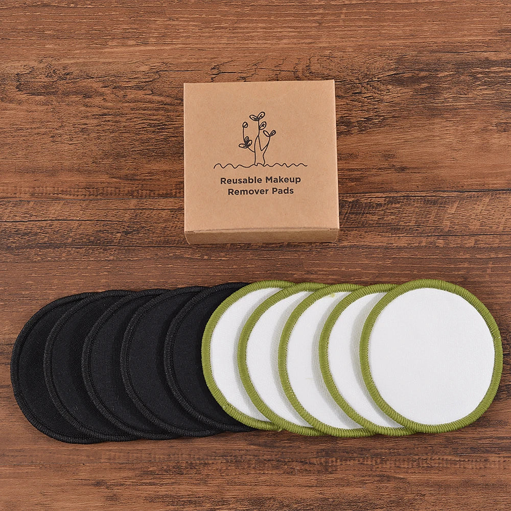 Eco Bamboo Makeup Remover Pads - 10 Pack Reusable Sustainable Cotton Rounds