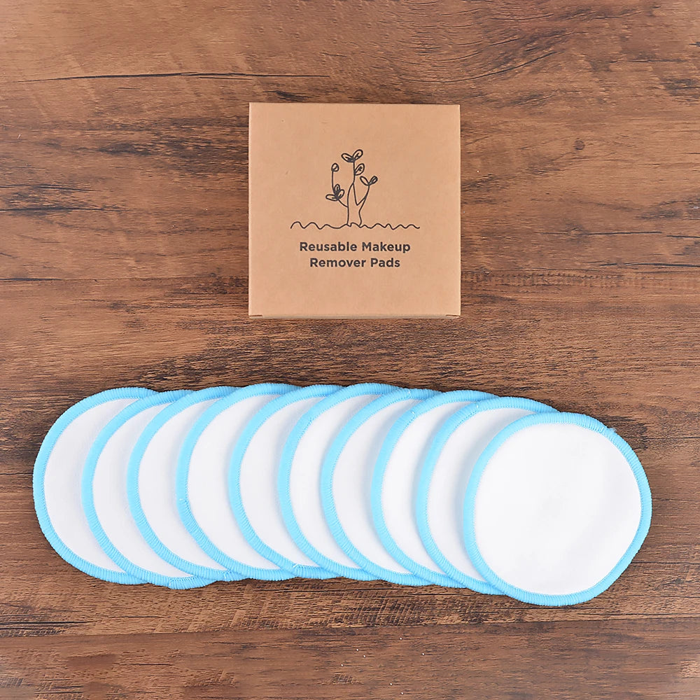 Eco Bamboo Makeup Remover Pads - 10 Pack Reusable Sustainable Cotton Rounds