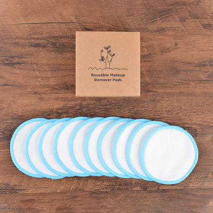 Eco Bamboo Makeup Remover Pads - 10 Pack Reusable Sustainable Cotton Rounds