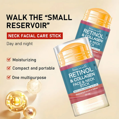 Retinol & Collagen Face Stick - Anti-Aging Firming Cream with Hyaluronic Acid for Wrinkles & Glow
