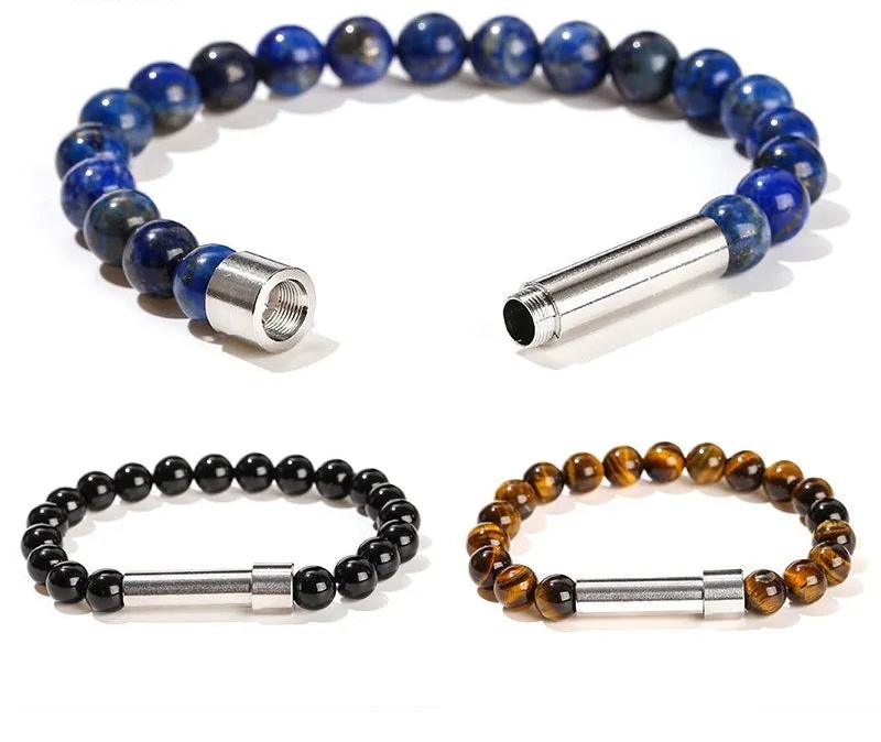 WhisperStone™ - Secret Message Bracelet | Natural Stone Beaded Bracelet with Hidden Capsule for Love Notes & Intentions