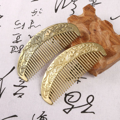 Brass Lotus Pattern Comb | Energetic Massage and Wellness - LotusArt™