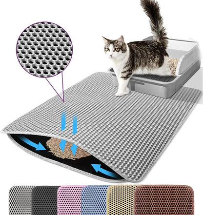 Double Layer Honeycomb Cat Litter Mat - Waterproof Trapper | Large Non-Slip