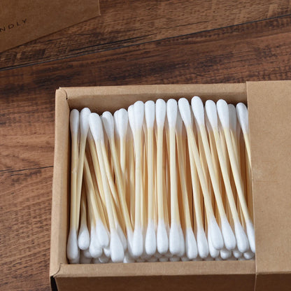 Eco Bamboo Cotton Buds - 200 Pack Double Head Sustainable Plastic-Free