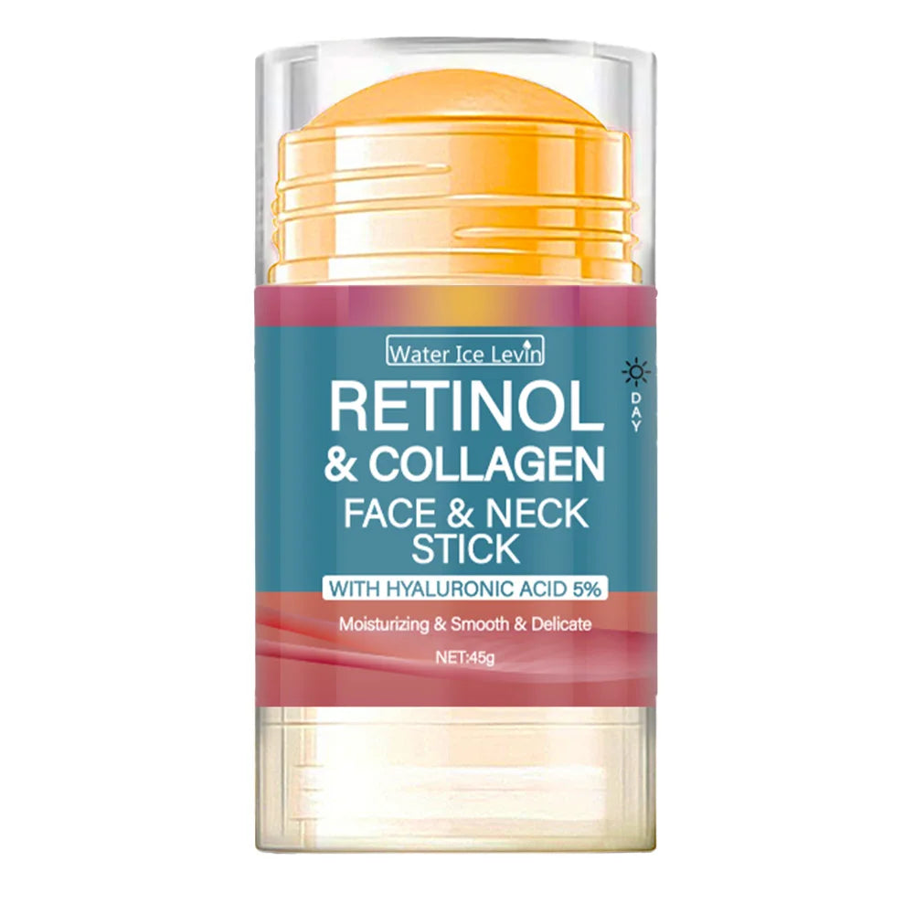 Retinol & Collagen Face Stick - Anti-Aging Firming Cream with Hyaluronic Acid for Wrinkles & Glow