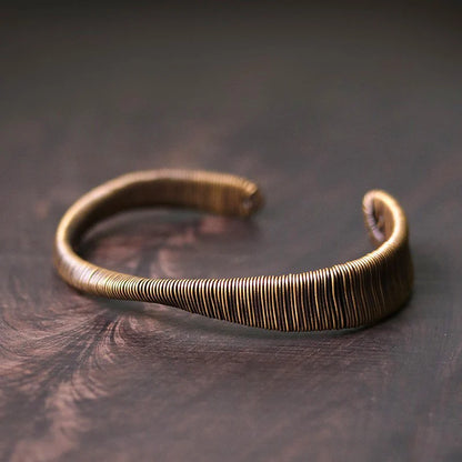 Handmade Copper Wire Jewelry Set - Adjustable Ring & Bracelet | Vintage Punk Style