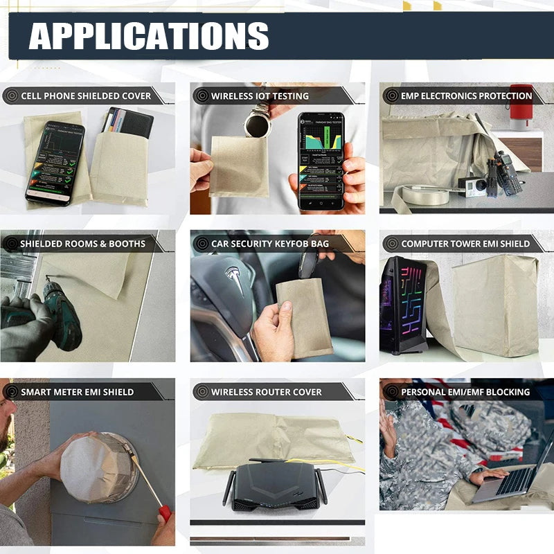 Premium EMF Protection Fabric - Faraday RFID Shielding Cloth for WiFi/RF Radiation Blocking