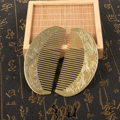 Brass Lotus Pattern Comb | Energetic Massage and Wellness - LotusArt™