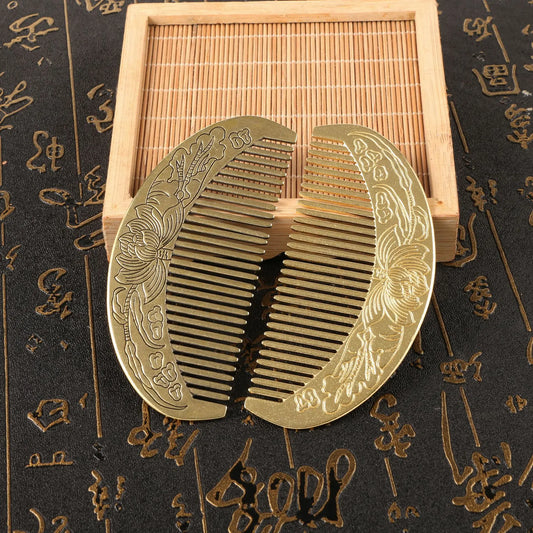 Brass Lotus Pattern Comb | Energetic Massage and Wellness - LotusArt™