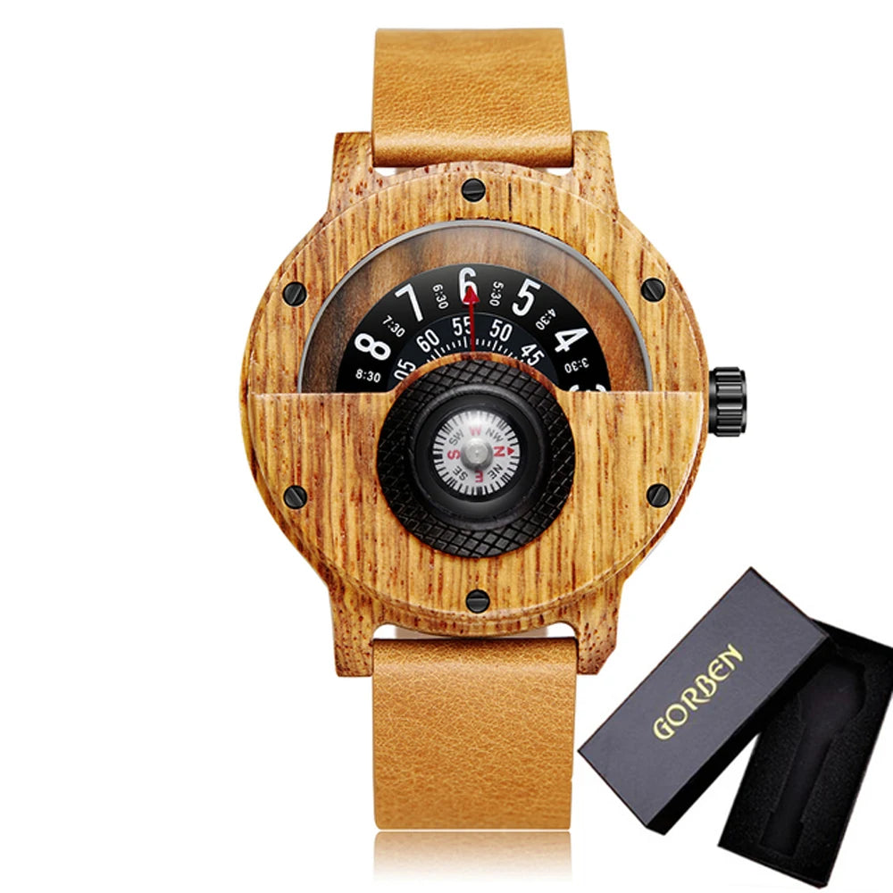 The Compass Heritage™ | Handcrafted Walnut Wood Watch