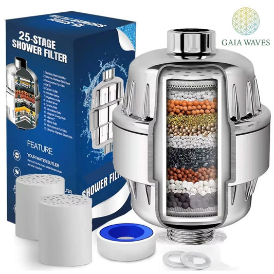 Zeo Purific - Shower Filter with 25 Stages of Purification - 1 Extra Free Refill