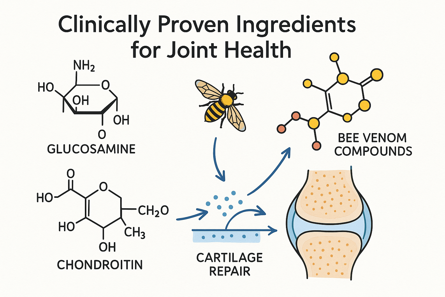 Glucosamine Chondroitin Bee Venom Molecular Structure - Clinically Proven Ingredients